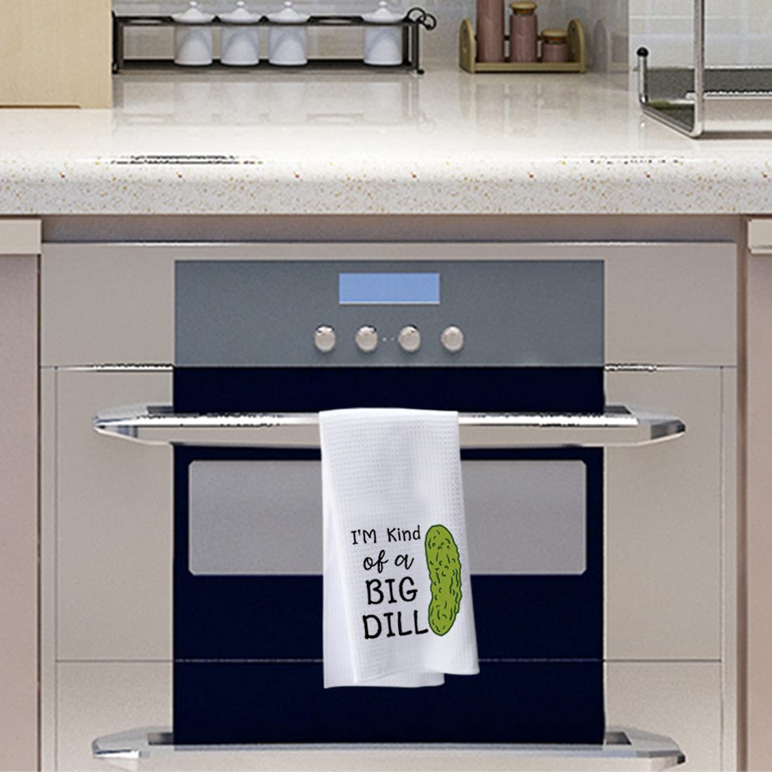 Pwhaoo Pickle Kitchen Towel I'M Kind Of A Big Dill Kitchen Towel Vegetarian Kitchen Decor Pickle Lover Gift (A Big Dill T)